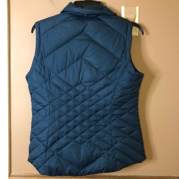 Eddie Bauer Down Quilted Puffer Vest Teal Blue Size Small - Picture 2 of 6
